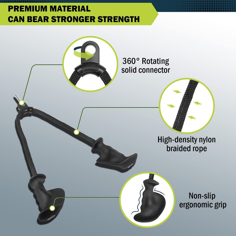 DASKING Ergonomic Triceps Pull Down Rope with Non-Slip Natural Rubber