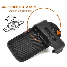 ULTRAFIRE 2PCS Flashlight Holster Torch Pouch for Tactical Torch, Duty Belt Clip Flashlight Holder Case, 360 Degrees Rotatable Nylon Flashlight Pouch
