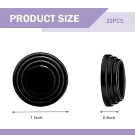 Dogary 20 PCS Door Shock Absorber, Door Anti Shock Silicone Pad, Door Closing Buffer Silencer Pad, Universal Door Shock Absorption Protection Sticker (Black)