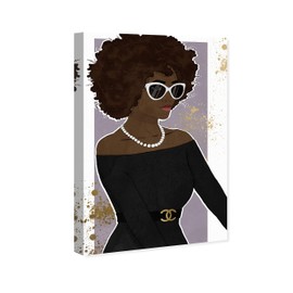 The Oliver Gal Artist Co. Fashion and Glam Wall Art Canvas Prints 'Poised Lovely Woman' Home Décor, 20" x 30", Black, Brown