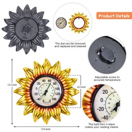 Thermometer Sunflower Gold