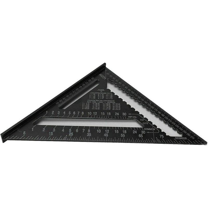 Hezhu 12" Ruler Metric Aluminum Alloy Speed Square Roofing Triangle