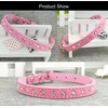 Newtensina Cute Diamante Puppy Collar and Leash Set Bling Microfiber