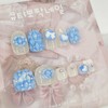 Quilting emboss handmade nail tips, pedi tips - Paddy B
