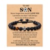 Cupimatch Teenage Football Bracelet: Boys Bracelet Natural Stone Bead Bracelet