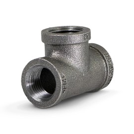 Supply Giant CNUF0600 High Pressure Black Malleable Tee Fitting with Female Threaded Connections, 4"