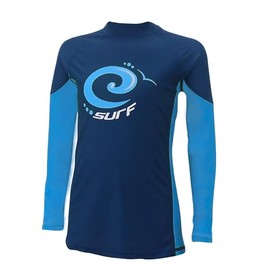 Kidz Swimmers Surf Boys Long Sleeve Sun Protection Rash Vest UPF 50+ Estate Blue & Malibu Blue (13-14 Years)