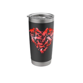 Dogs Breed Heart Red Valentine Husky Corgi Pitbull Lovers Stainless Steel Insulated Tumbler