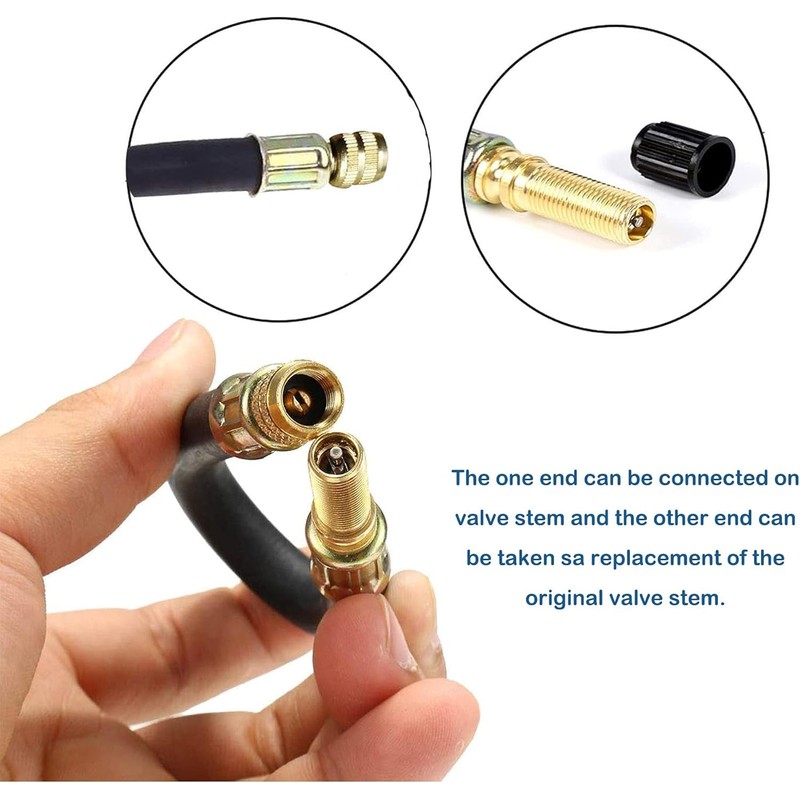KEWAYO 2 Pieces Flexible Rubber Tire Valve Adapter Extension with