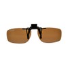 ClipFlipz Rectangular Polarised Large/Brown Clip On Flip Up Sunglasses, L