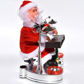 Toyvian Musical Christmas Santa Claus Electric Santa Claus Playing Piano Toy Christmas Table Ornament Kids Xmas Gift Without Battery