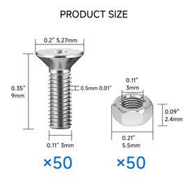 D Series Panel Mount Screws and Nut Kit Panel Mount Connector 50-Sets M3 x 9 mm Screw 304 Stainless Steel Metal Screws Audio Server Rack Mounts for Attaching D Series Connectors to Panels