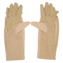 Karly Shop ydm12 Women's Long Gloves, UV Protection, Smartphone Compatible, Sunburn, Cotton, Virus Protection, Driving, Anti-Slip, Mesh, Arm Cover, 9