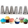 Tabiger Large Piping Tips, 6-Pack Cake Piping Nozzles Kit Stainless