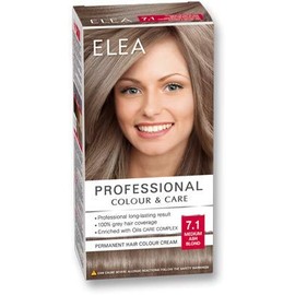 ELEA Professional Permanent Hair Colour Cream 7.1 Medium Ash Blonde with Oil Care Complex