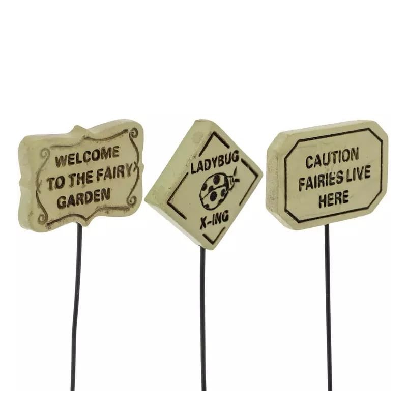 Fairy Garden Sign Picks - Caution Fairies Live Here -