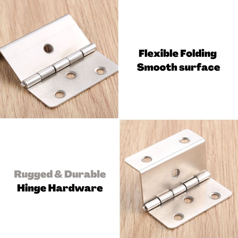 2 Pcs Vintage Hinges with 12 Screws Three Fold Retro