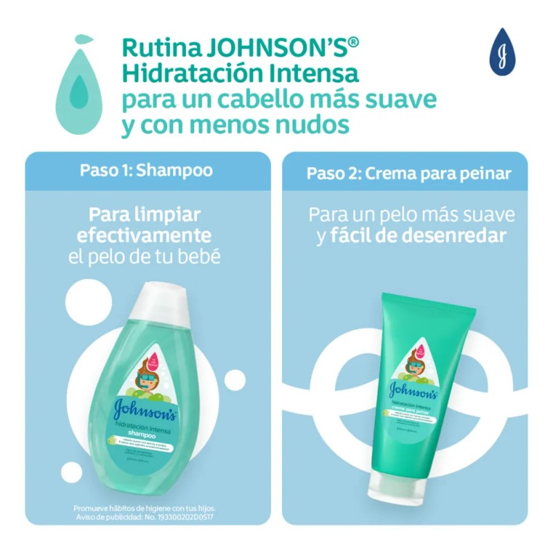 Crema Para Peinar Johnson's Hidratación Intensa 200 Ml