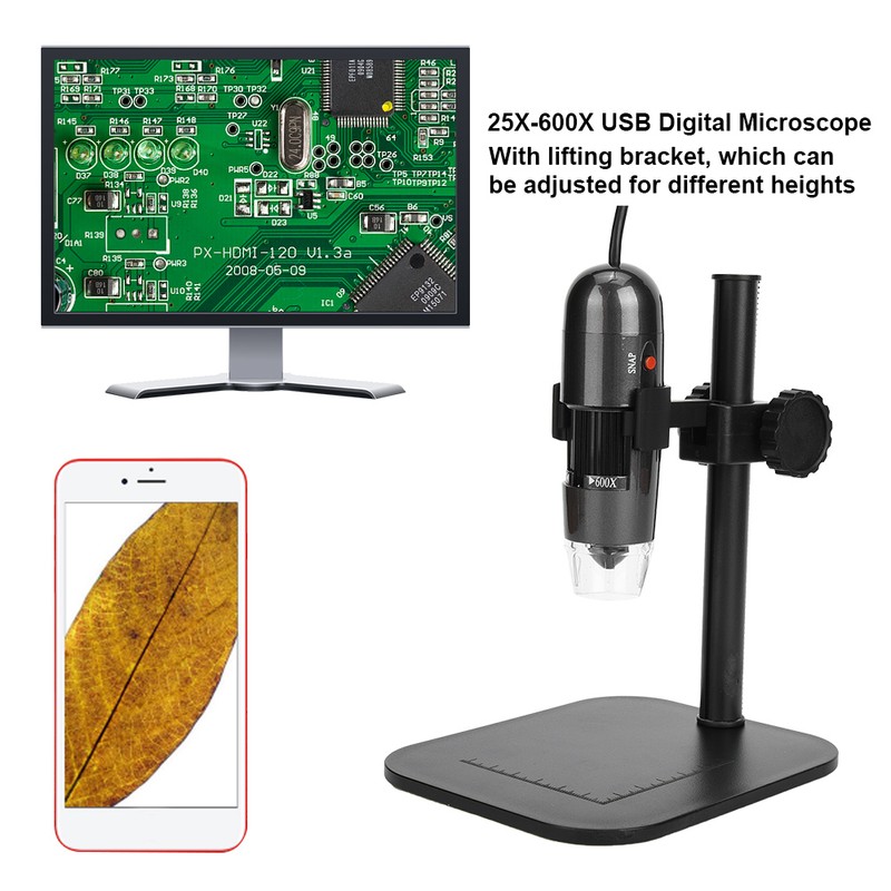 S04 8LED White Light 25X 600X USB Digital Microscope Instrument