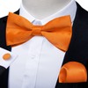 DiBanGu Orange Satin Bow Ties for Men Silk Pre-tied Bowtie