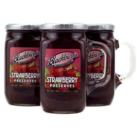 Blackburn's Preserves & Jellys 18oz Reusable Handled Glass Mug Jar (Strawberry)