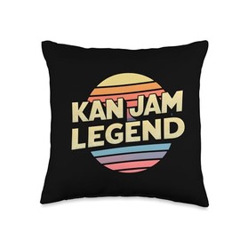 Kan Jam Legend Vintage Retro Frisbee Disc Game Design Throw Pillow