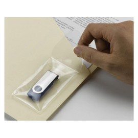 Smead Self-Adhesive Poly USB Flash Drive Pocket, 2"W x 3,5"H, Clear 6 per Pack (68150)