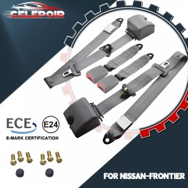 Celepoir 3 Point Gray Adjustable Seat Belt Straps Car Vehicle Belt for Nissan-Frontie