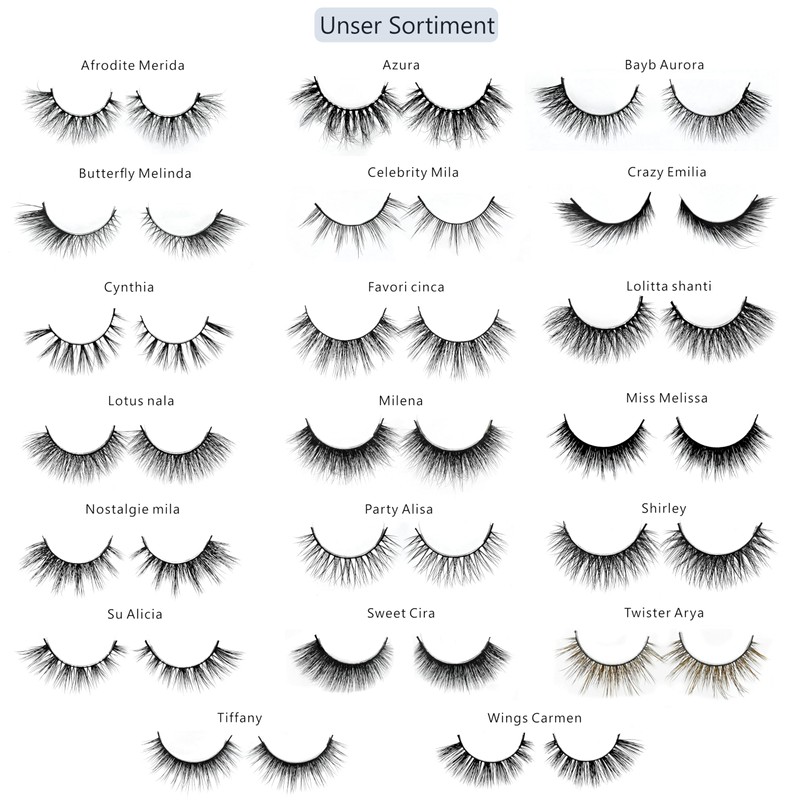 Dermastil Tiffany Premium Faux Mink Lashes, Artificial Eyelashes, Strip, Lashe