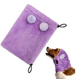 SSaYo Adjustable Dog Noise Cancelling Ear Muffs Noise Protection - Ear Wraps for Dogs - Snoods Dog Headband Ear Covers for Anxiety Relief (Purple, Medium)