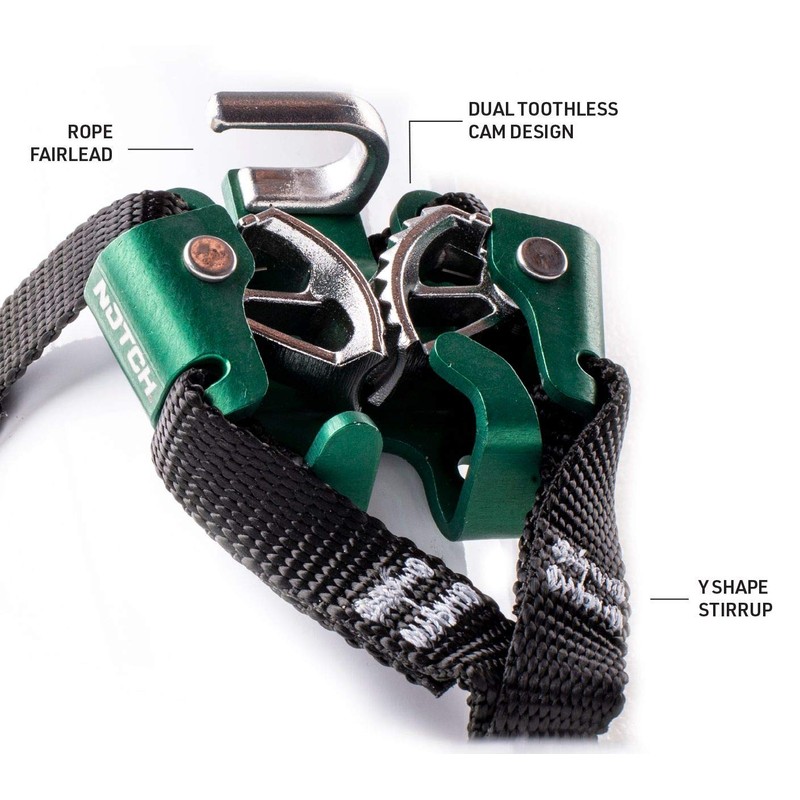 Notch Jet Step Foot Ascender with Unique Dual Cam has