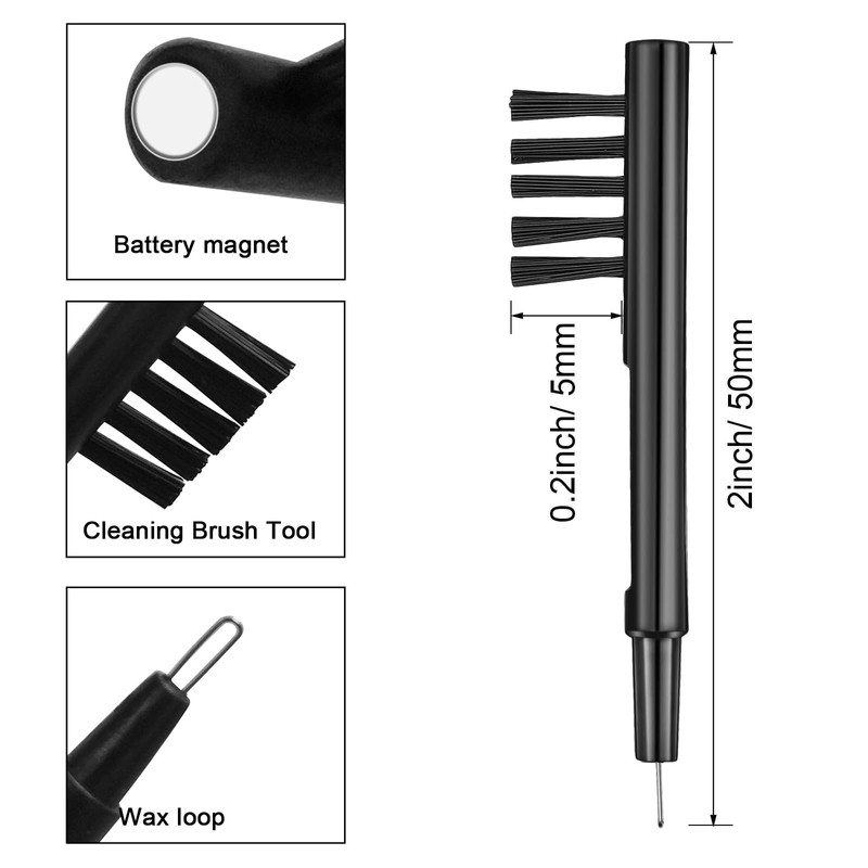 Hearing Aid Cleaning Brush with Wax Loop and Magnet Hearing