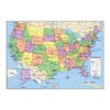 US and World Desk Map (13" x 18" Laminated) for