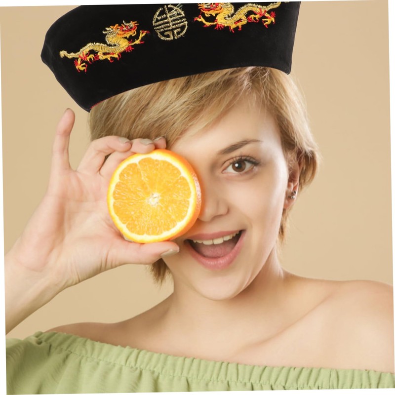 PACKOVE Chinese Style Ponytail Emperor Hat with Braids Decorative Cosplay