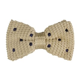 Allegra K Men's Polka Dots Bow Ties Adjustable Strap Pre-tied Knitted Bowties Khaki One Size