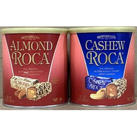 KC Commerce Almond Roca 10 Ounce Canister Variety Pack (Original and Cashew Roca)