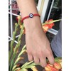 BT Weaved String Contemporary Kabbalah Bracelet with Blue Evil Eye
