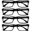 The Reading Glasses Company Black Readers Value 4 Pack Designer Style Mens Womens RRRR92-1 +1.50