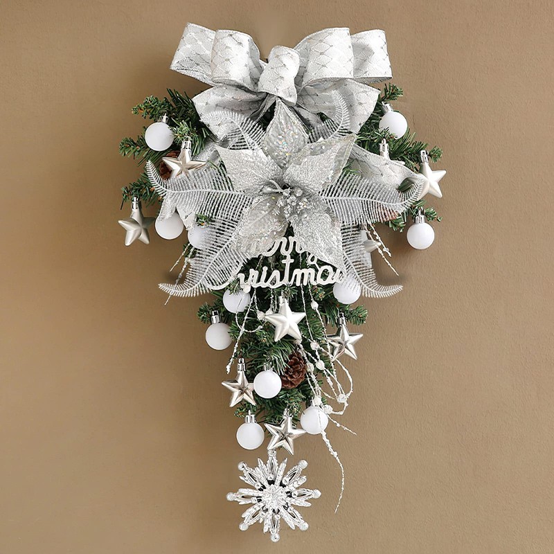 ELECLAND 8 Pcs Wedding Decorations Glitter Feather Ornament Christmas Artificial