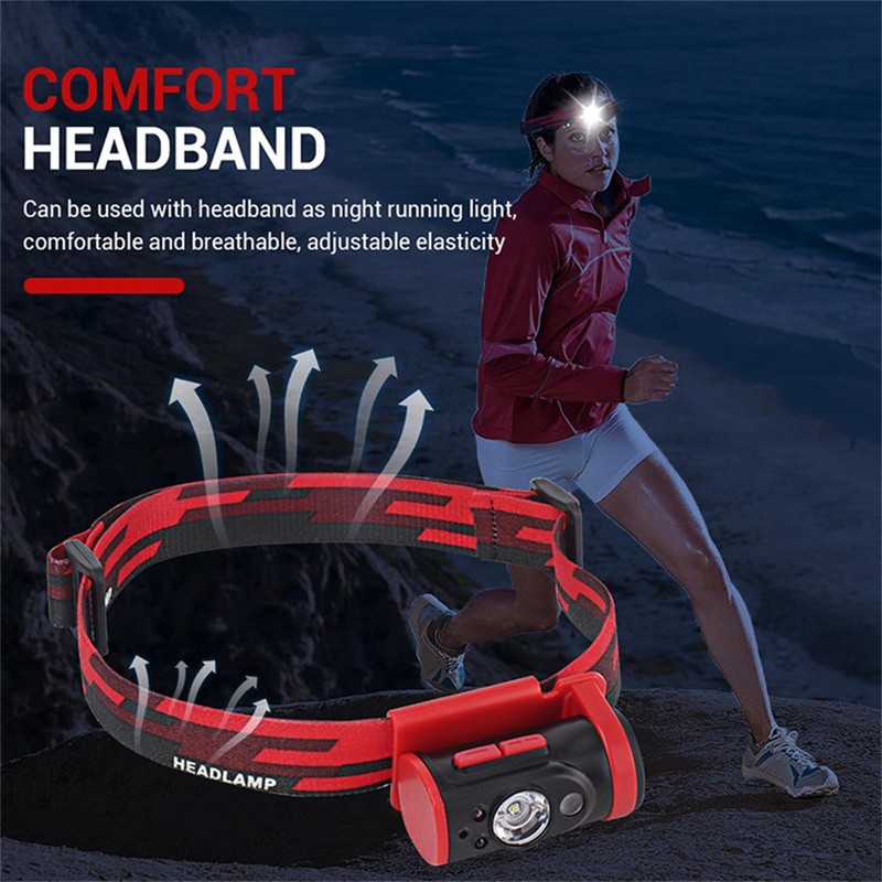 USB Induction Headlamp Hand Wave Sensing Headlight LED Work Headlight