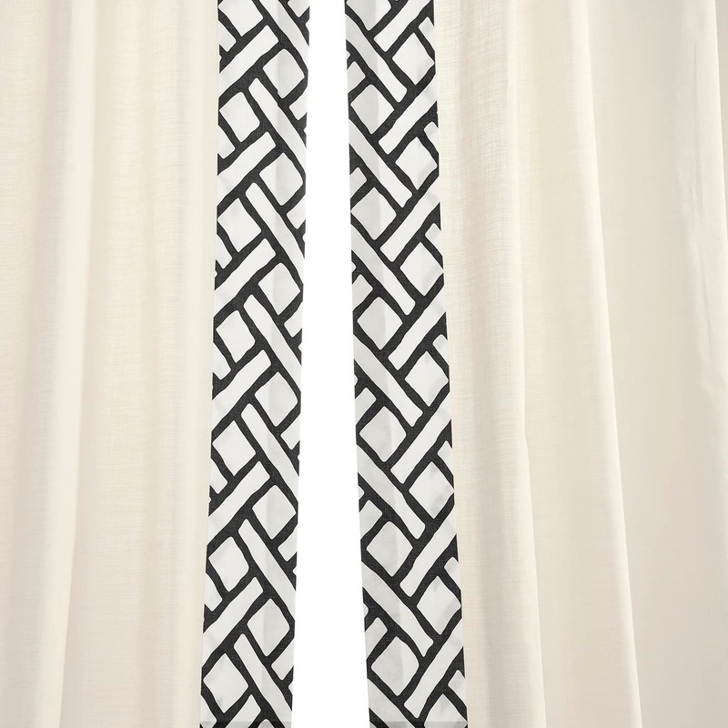 HPD Half Price Drapes Bordered Solid Cotton Curtains for Bedroom