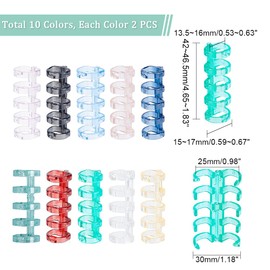 PandaHall Loose Leaf Folder, 20 Colours, 10 Ring Binder Rings, Translucent Binding Spines, Combs, Snap Button, Split Jump Rings, Binding Comb for DIY Travel Journal, Scrapbook, Photo Album, Binding Accessories