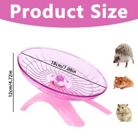 1 Pcs Silent Hamster Wheel, 12cm Hamster Wheel, Hamsters Accessories, Durable Steel Bearing,Silent Bearings,Easy Installation, No Noise for Hamsters, Golden Bear, Squirrel, Hedgehog (Pink)