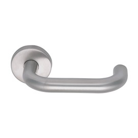 Bary Return to Door Lever on Rose Safety Door Handles Satin Stainless Steel (Sprung)