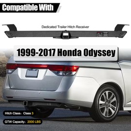 GNG 2" Hitch Receiver Compatible with 1999-2017 Honda Odyssey Receiver, Steel Black Textured, Trailer Hitch