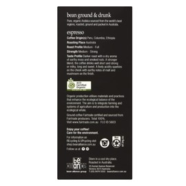 bean ground & drunk Organic Fairtrade Decaff coffee 10 aluminium capsules best by 23/3/25
