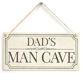 Dad’s Man Cave - Fun Traditional Design Style Handmade Sign for Dad’s Boys Room