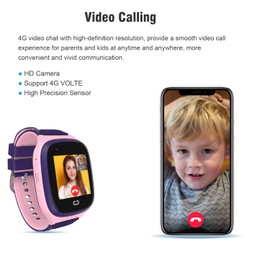 4G Kids Smart Watch GPS Tracker - Smartwatch with Two Way Call Video Calling 7 Puzzle Games Voice Chat SOS School Mode Pedometer Geo-Fence Touch Screen Alarm Clock Smartwatches for Boys Girls