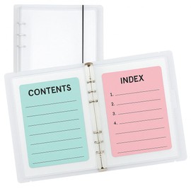 SHANGRLA Large 5x8 and 5x7 Index Card Binder Holder with Clear Plastic Sleeves – 90 Pocket A5 6-Ring Binder for Flashcards, Postcards, Recipe Cards – Small Storage Organizer with Sheet Protectors