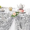 Rectangle Glitter Sequin Tablecloth: Silver Sequin Fabric Table Cloth 50x102